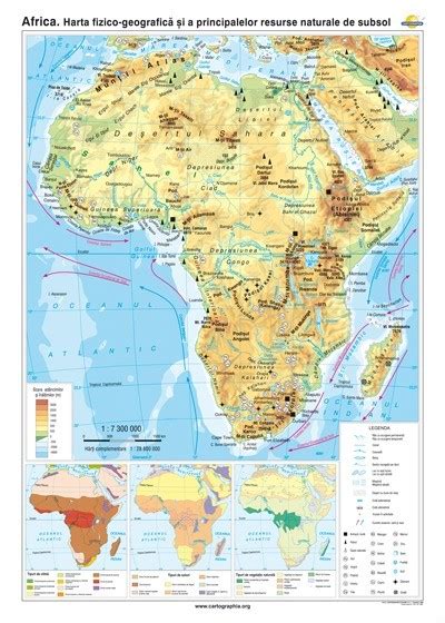 Africa. Harta fizico-geografica si a principalelor resurse naturale de subsol ...