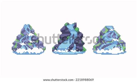 Waterfall Scene Isolated Pixel Art Set Stock Vector (Royalty Free ...