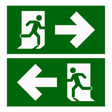 Emergency exit left , Emergency exit right , escape route signs , vector illustration ...