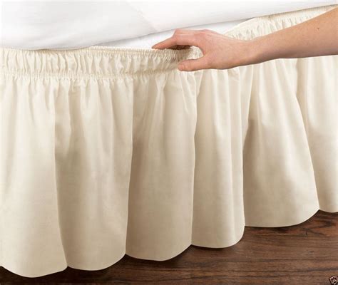 WRAP AROUND DUST RUFFLE, COTTON BLEND BED SKIRT, 14 INCH DROP, QUEEN/KING SIZE, BEIGE - Walmart.com