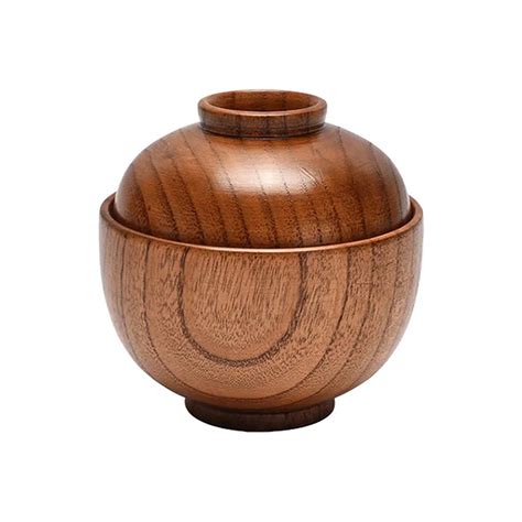 Buy Urushi Lacquered Natural Wood Miso Bowl & Lid