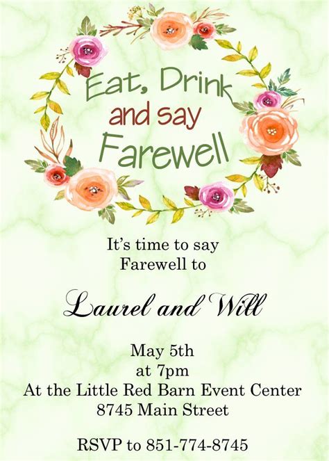 Going Away Party Invitation Inspirational Going Away Party Invitations ...