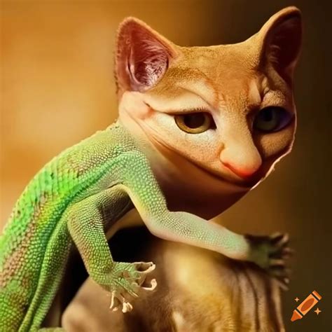 Gecko-cat hybrid creature on Craiyon