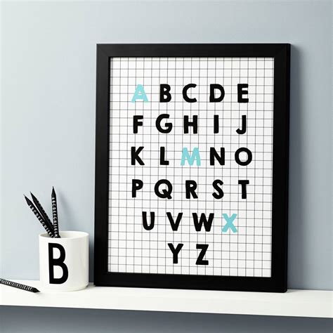 personalised alphabet grid print by thispaperbook | notonthehighstreet.com