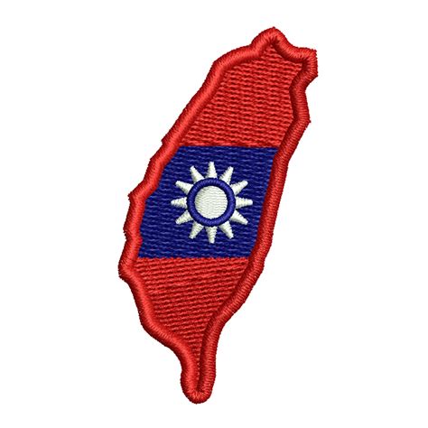 Taiwan Flag | Foreign Country Digitized Embroidery Design | e4Hats – e4Hats.com