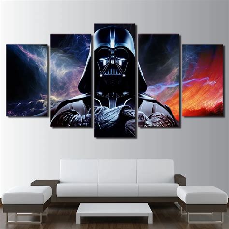 Printed Framed Wall Art HD Poster Home Decor 5 Panel Movie Star Wars ...