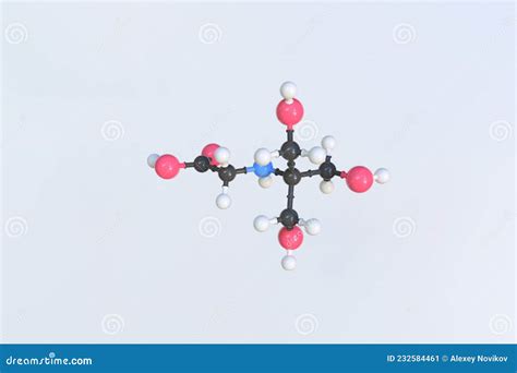 Tricine Molecule Made with Balls, Scientific Molecular Model. 3D ...