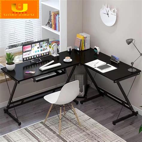 L-Shaped Corner Desk Computer Gaming Desk PC Table Study table Home Office Writing Workstation ...