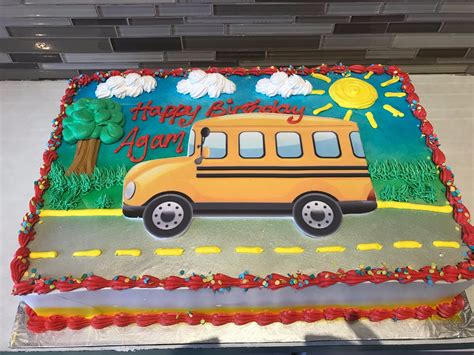 School Bus Photo Cake - Rashmi's Bakery