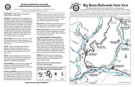 Big Basin Redwoods State Park Map - 21600 Big Basin Way Boulder Creek CA • mappery