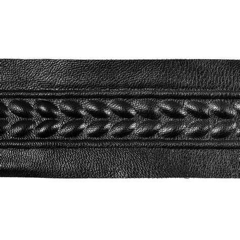 Italian Black Embossed Faux Leather - 1.75" - Leather - Trims & Chains - Trims