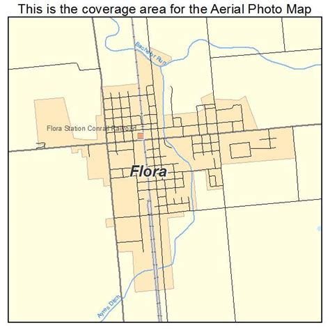 Aerial Photography Map of Flora, IN Indiana