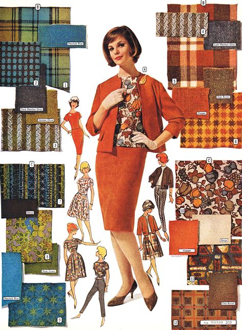 Fabulous mid century fabrics, 1962 | Mid century fashion, Mid century fashion woman, Fashion