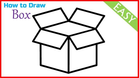 How to Draw an Open Box | 3D Open Box Drawing | Easy & Simple Box ...