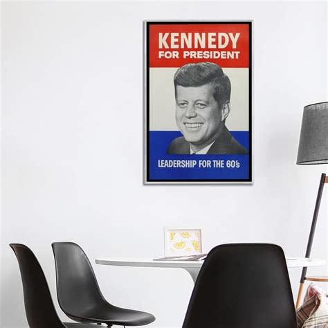 iCanvas "Kennedy For President Campaign Vintage Poster" by Unknown Artist Framed - Bed Bath ...