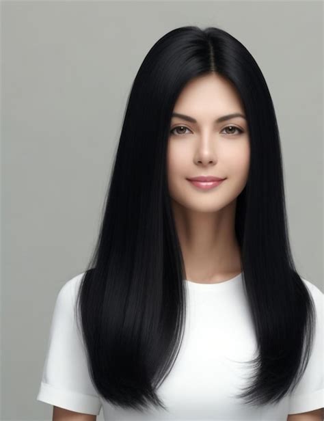 Premium AI Image | median height White skin medium hair black hair average build woman Dimple ...