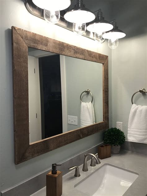 Shiplap Reclaimed Wood Mirror Shown in Special Walnut, 4 Sizes & 20 Stains - Rustic Mirror ...