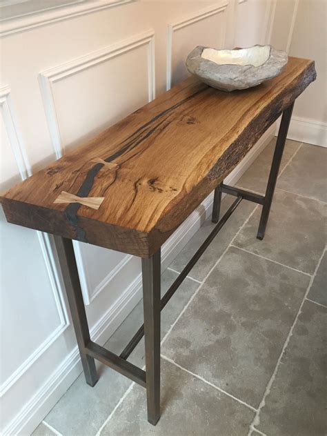 Wood and metal console table. Bespoke, rustic, beautiful. | Metal console table, Wood and metal ...