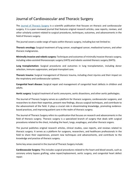 PPT - Journal of Cardiovascular and Thoracic Surgery PowerPoint ...