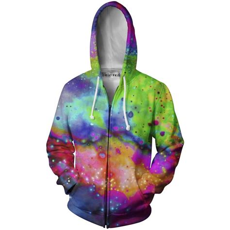 Neon Galaxy Zip-Up Hoodie - Ready To Ship | Beloved shirts, Rave hoodie ...