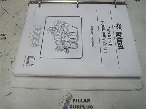 Bobcat 3400XL Utility Vehicle Parts Manual S/N AJNW11001-up 30999