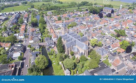 Aerial view on Vianen stock photo. Image of aerial, canal - 148464044