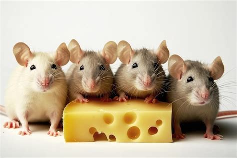 Premium AI Image | Portrait of rats eating cheese