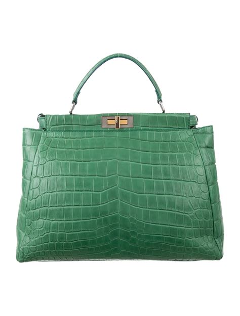 Fendi Large Crocodile Peekaboo Bag - Handbags - FEN58332 | The RealReal