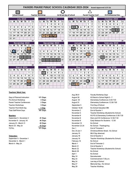 Calendar - Parkers Prairie Public Schools