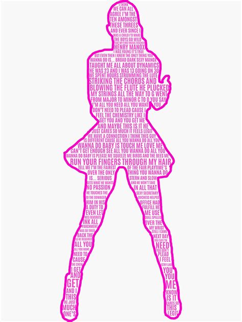 "All You Wanna Do Lyrics Silhouette" Sticker for Sale by broadway ...