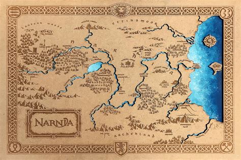 Mapa de madera de Narnia regalo para él mapa de Narnia mapa | Etsy