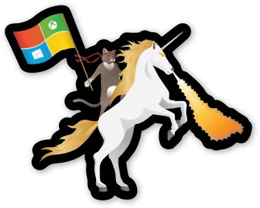 Microsoft fans going crazy over Ninja Cat Unicorn stickers