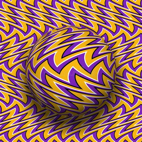 Optical Illusion of Falling Sphere with Zigzag Deformed Striped Pattern on Same Patterned ...