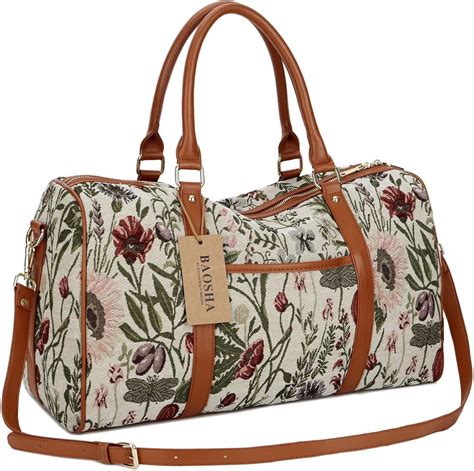 BAOSHA HB-24 Ladies Women Canvas Weekender Bag Travel Duffel Tote Bag ...