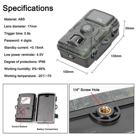 Arealer Sport Camera,Observation Camera Video 1080p Portable Day Camera Video Ip66 Animal ...