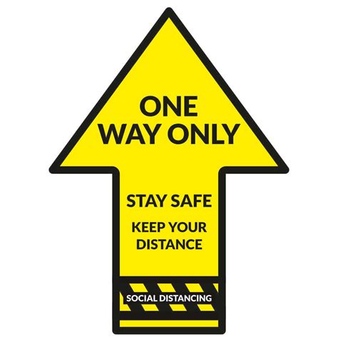 One Way Arrow Floor Vinyl - Covid Safety Sign - Free UK Shipping