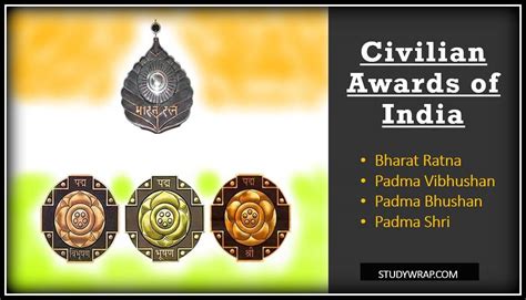 Civilian Awards of India (Complete List) - Study Wrap