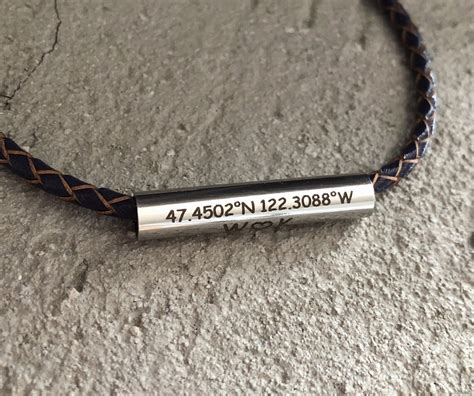 Engraved Coordinates Bracelets Gps Coordinate Bracelet - Etsy