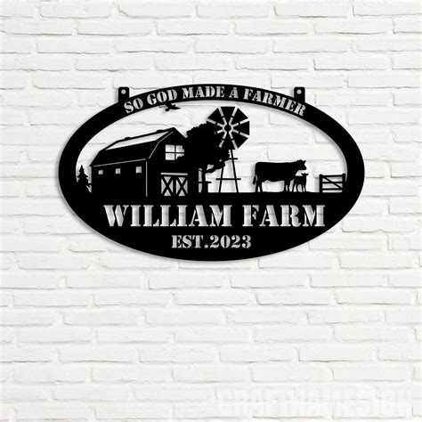 Personalized Outdoor Metal Farm Sign - Craft Name Sign