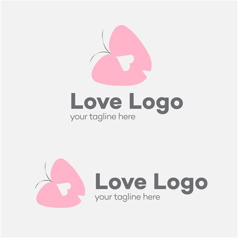 Premium Vector | Love logo design flat pink