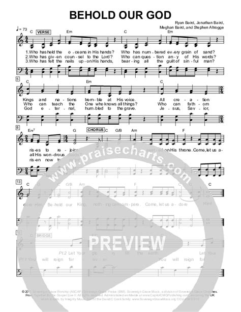 Behold Our God Hymn Sheet (Sovereign Grace / Bob Kauflin) - PraiseCharts