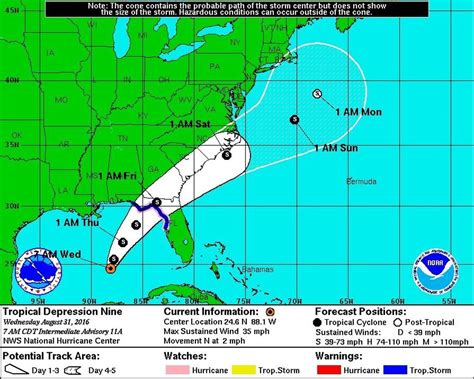 Tropical Depression 9 pauses on path to Florida; hurricane watches ...