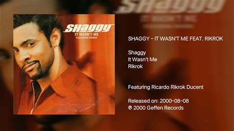 Shaggy - It Wasn't Me ft. Rikrok [HQ AUDIO] - YouTube