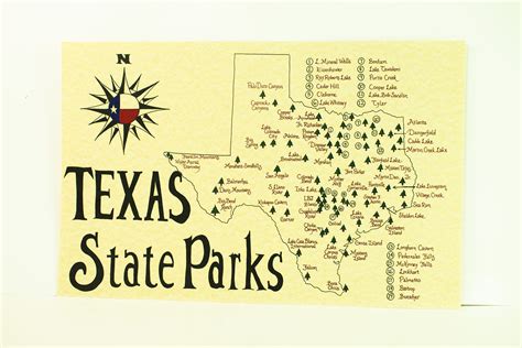 Texas State Parks Map - Etsy Denmark