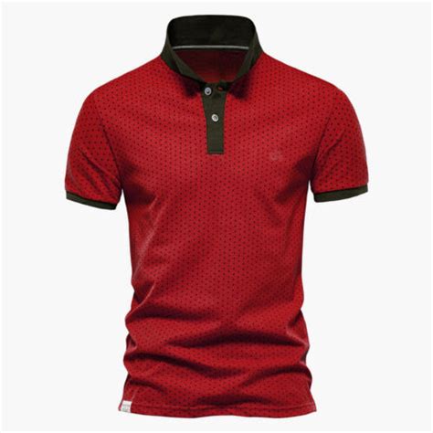 Mens Polka Polo Shirt T-Shirt Top Short Sleeve Contrast Colours S M L ...