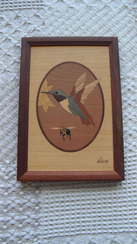 Original Vintage Wood Inlay Marquetry Wall Art by Jeff Nelsonhudson ...