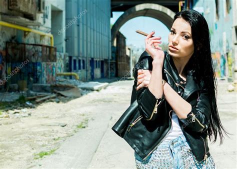 Bad girl with cigar — Stock Photo © yasyarik.gmail.com #109554830