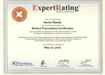 ExpertRating Medical Transcription Certification - $129.99