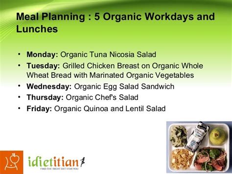 Organic food diet plan