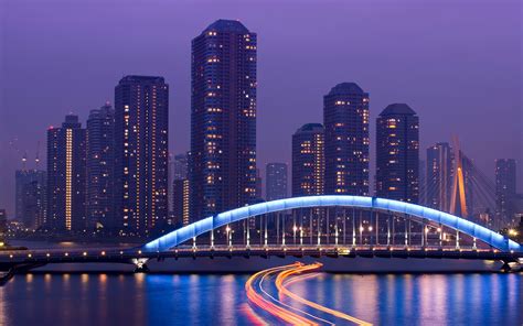 Japan Tokyo Skyscrapers Bridge Night wallpaper | 2560x1600 | #21556